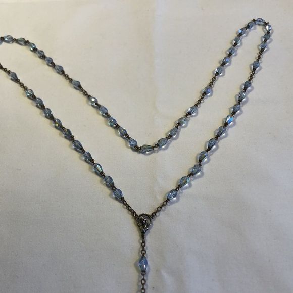 Accessories - Vintage Italian Light Blue Rosary 24” long
